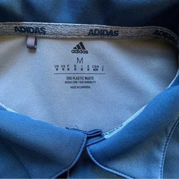 Adidas Golf Polo Navy & Gray Color Block Sz M NWT - Picture 7 of 11